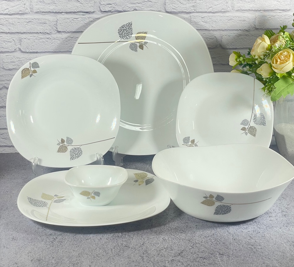 سرویس ارکوپال ۲۶ پارچه مربع طرح شاخه نبات